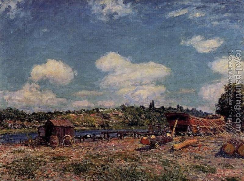 Alfred Sisley : Boatyard at Saint-Mammes
